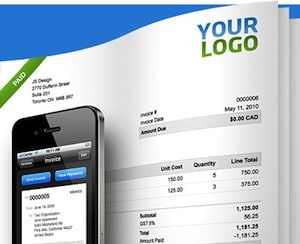 An invoice created with FreshBooks on iPhone